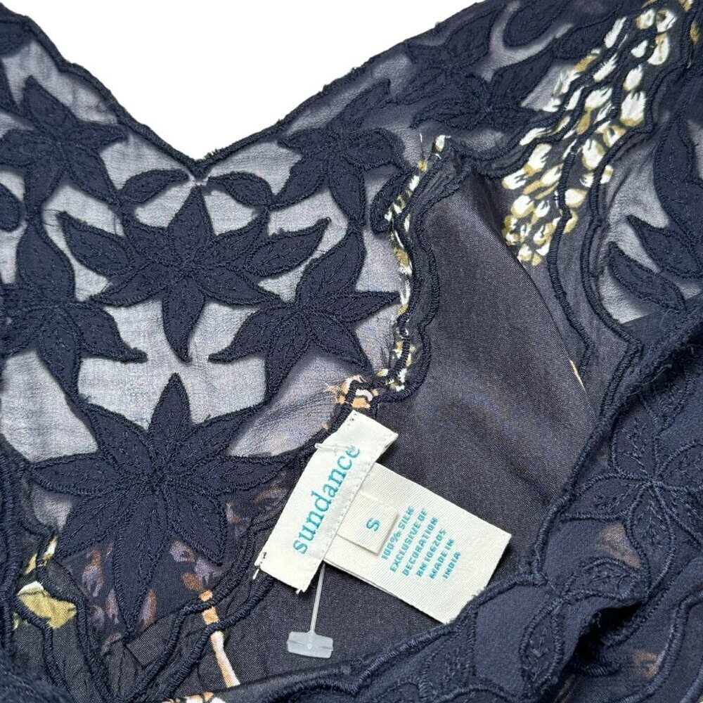 Sundance 100% Silk Sexy Floral Printed Slip Dress Sheath Lace Trim size S 4 - 6 - Picture 10 of 10